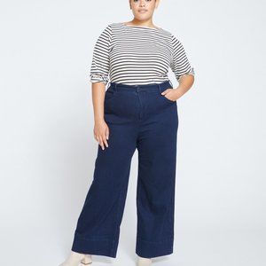 Universal Standard Carrie High Rise Wide Leg Jeans Dark Indigo Sz 16